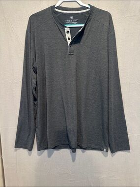 Free Fly Apparel Men's Dark Gray Long-Sleeve Henley